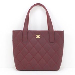 CHANEL Wild Stitch Tote Bag Red